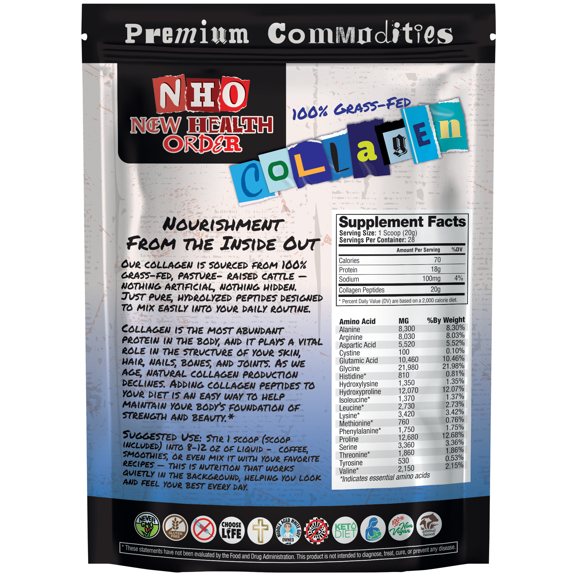 100% Grass-Fed Collagen Bovine